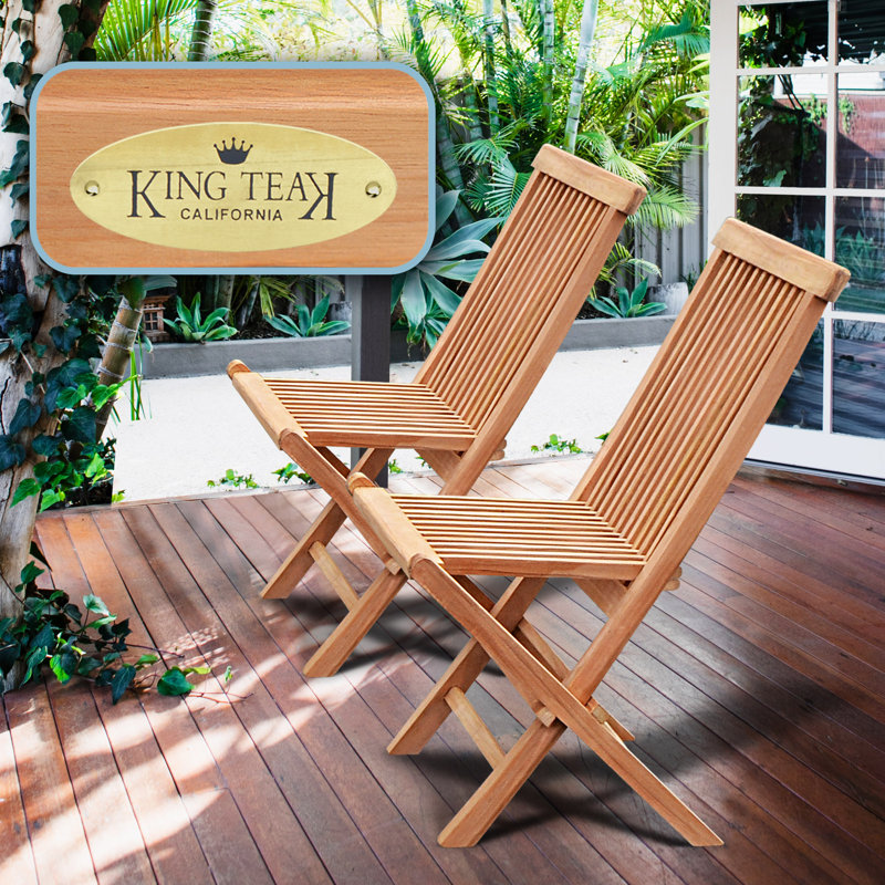SunriseOutdoorLTD 2 Pack Golden Teak Wood Outdoor Folding Chair Patio